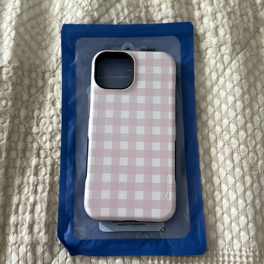 Casely Pink Checkered iPhone 14 Case